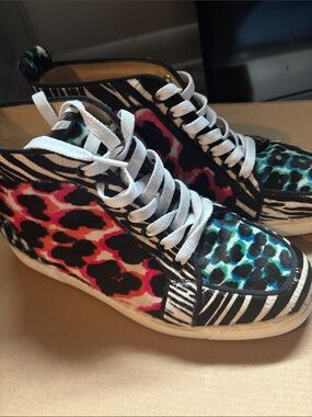 Women's Multicolor Leopard Print High-Top Sneakers Christian Louboutin